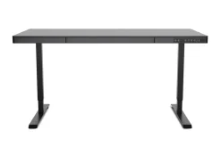 Stehpult elektrisch mit Schublade schwarz 140 x 70 cm