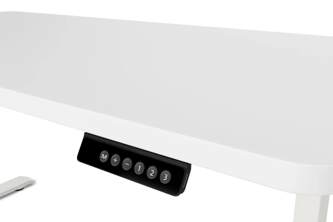 Stehpult elektrisch PREMIUM weiss 140 x 70 cm