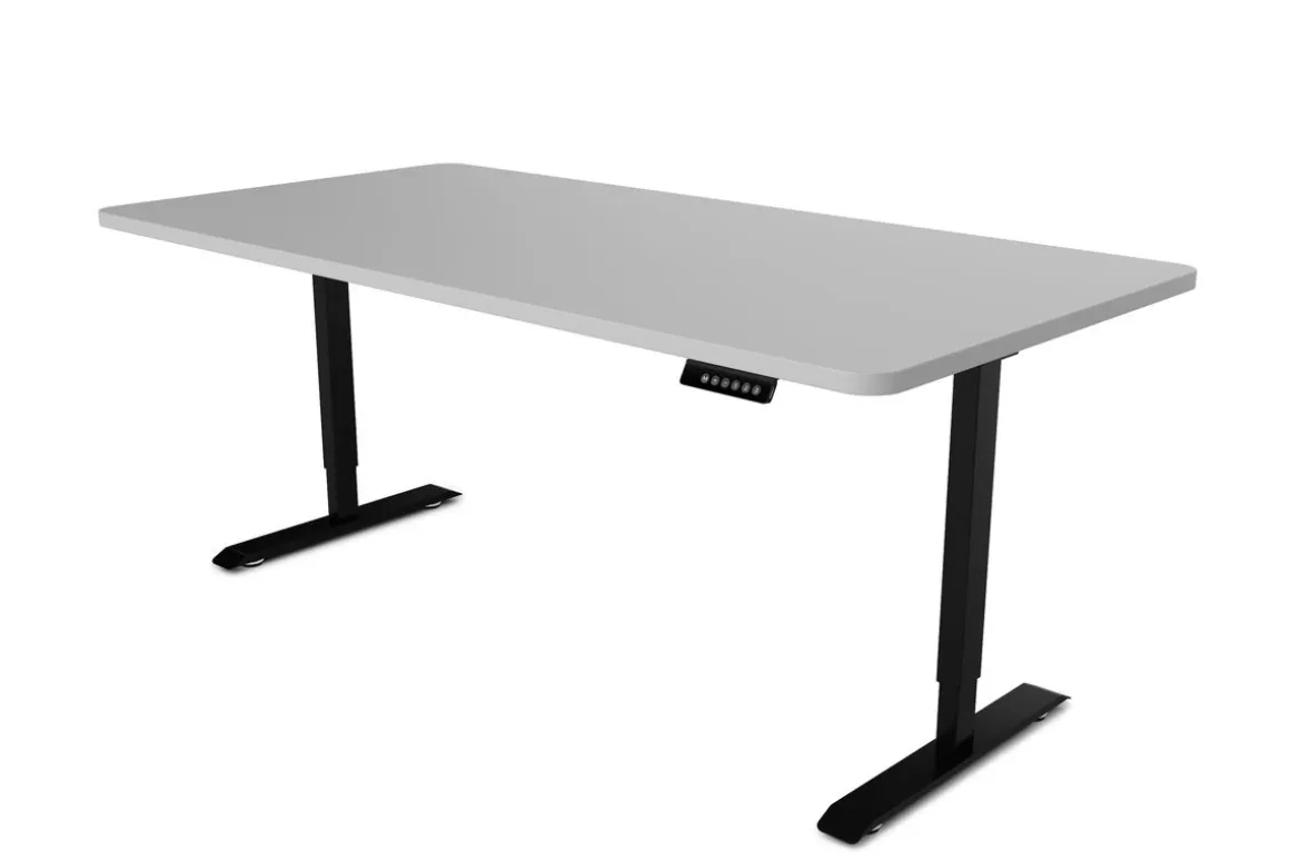Stehpult elektrisch PREMIUM grau/schwarz 160 x 80 cm
