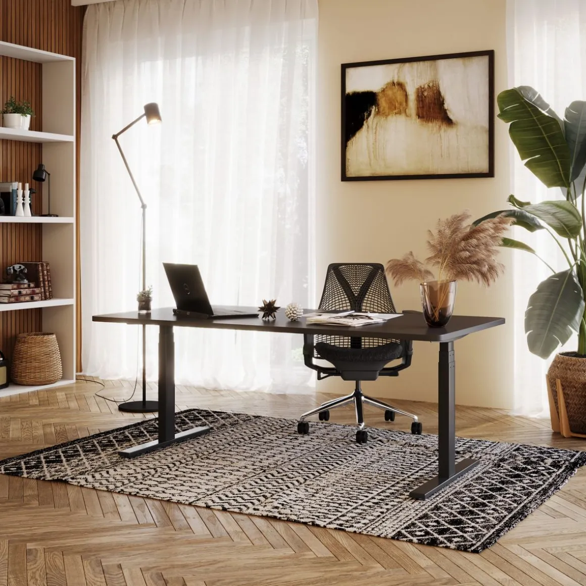Stehpult elektrisch PREMIUM schwarz 180 x 90 cm
