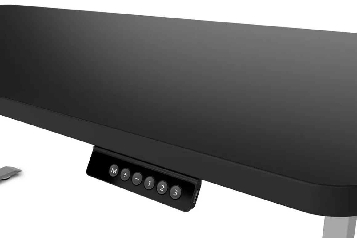 Stehpult elektrisch PREMIUM schwarz/grau 160 x 80 cm
