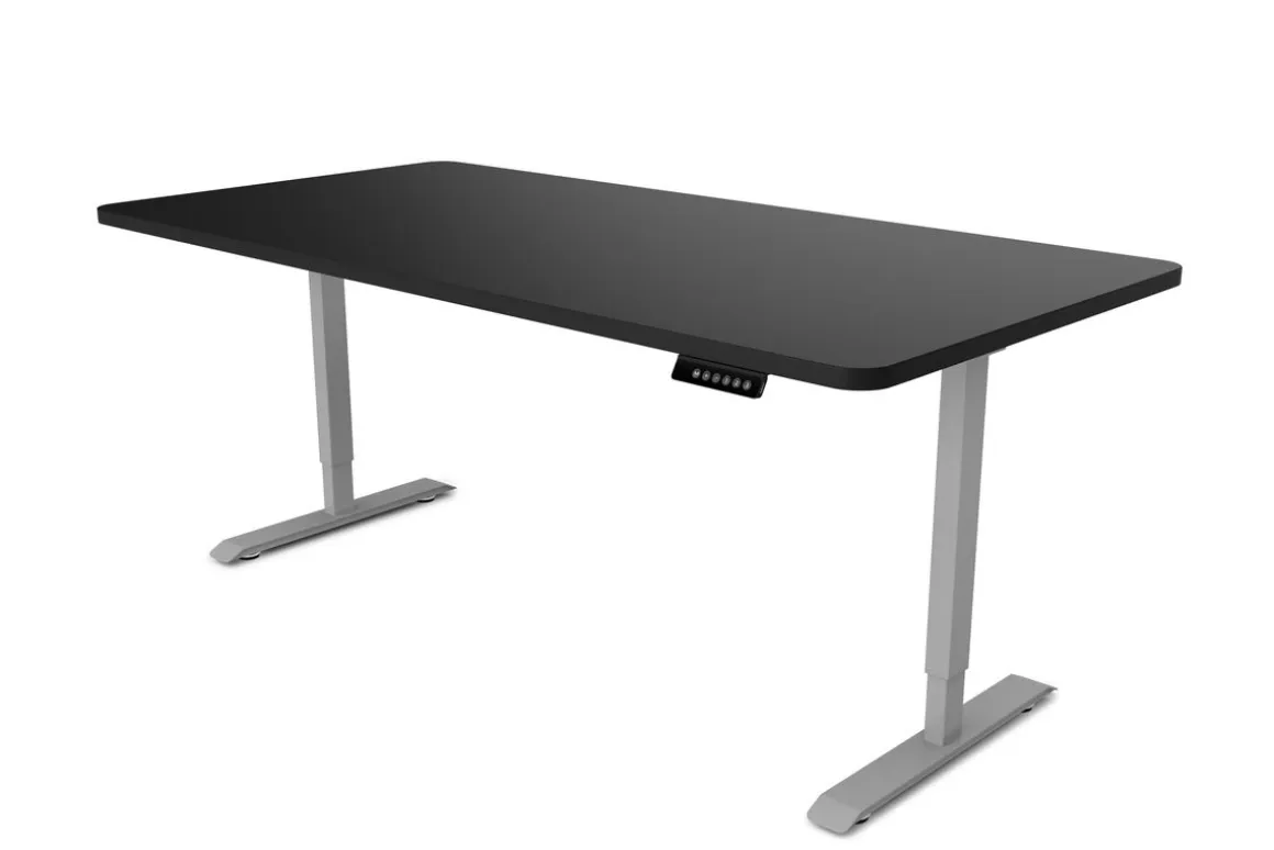 Stehpult elektrisch PREMIUM schwarz/grau 160 x 80 cm
