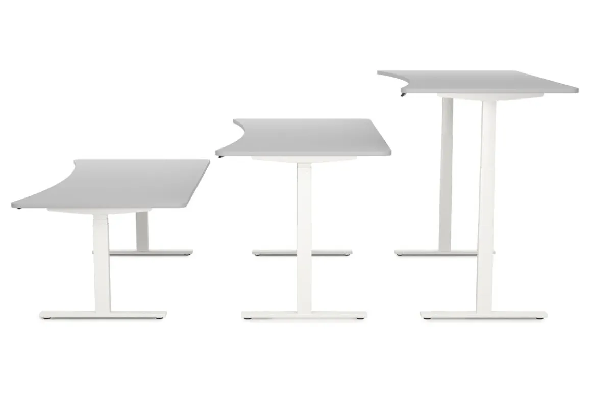 Stehpult elektrisch PREMIUM grau/weiss 200 x 92 cm