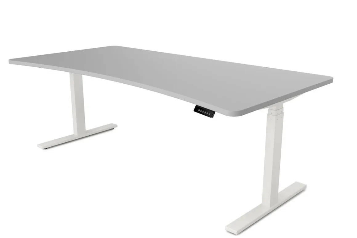 Stehpult elektrisch PREMIUM grau/weiss 200 x 92 cm