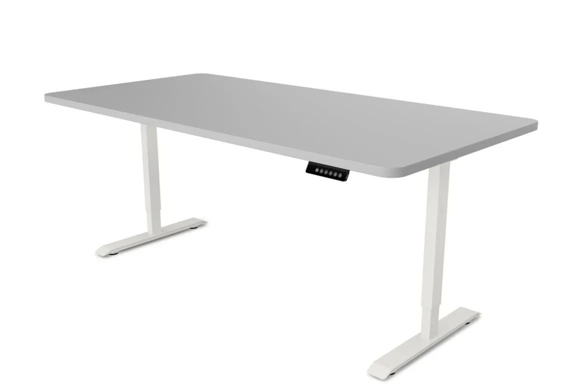 Stehpult elektrisch PREMIUM grau/weiss 160 x 80 cm