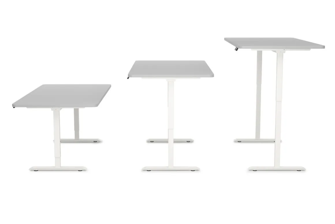 Stehpult elektrisch PREMIUM grau/weiss 160 x 80 cm