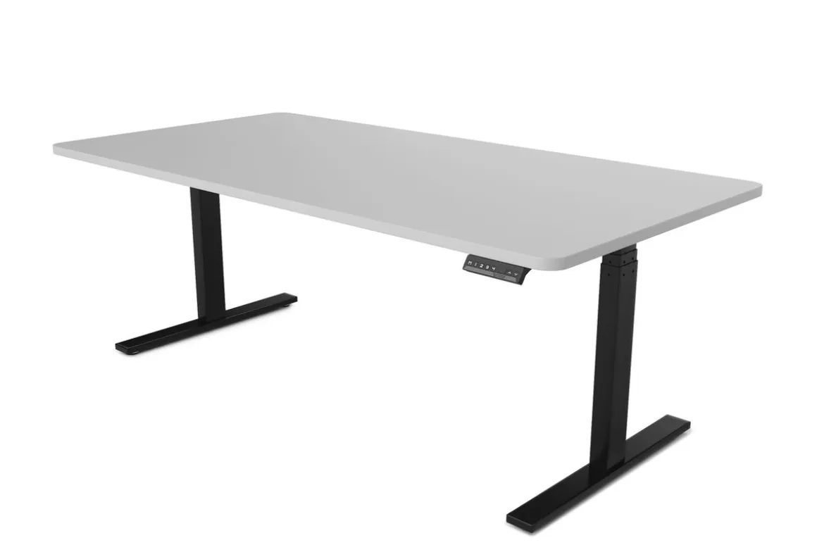 Stehpult elektrisch PREMIUM grau/schwarz 180 x 90 cm