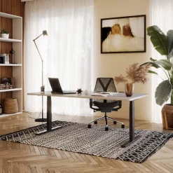 Stehpult elektrisch PREMIUM grau/schwarz 180 x 90 cm