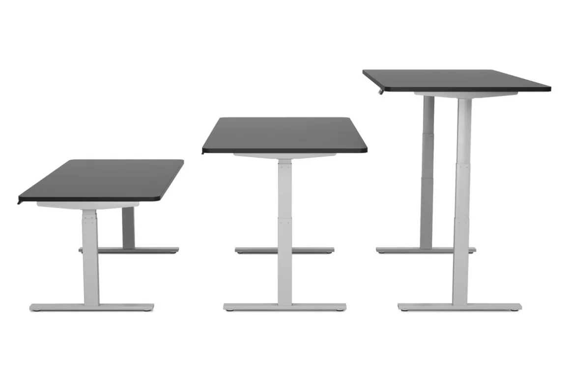 Stehpult elektrisch PREMIUM schwarz/grau 180 x 90 cm
