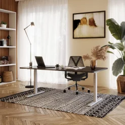 Stehpult elektrisch PREMIUM schwarz/grau 180 x 90 cm