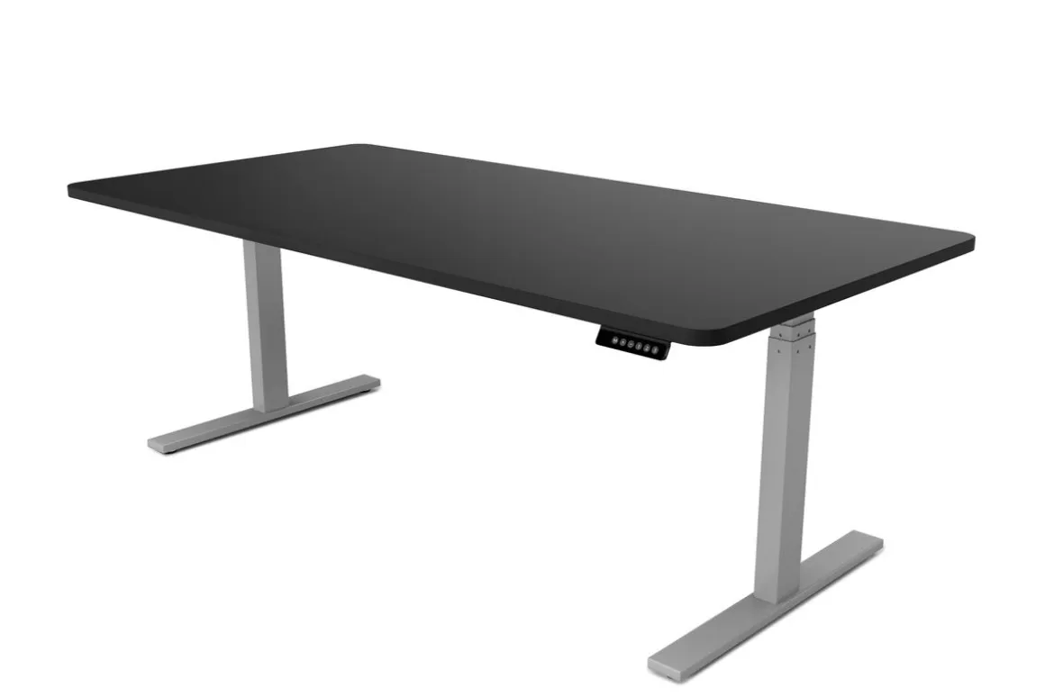 Stehpult elektrisch PREMIUM schwarz/grau 180 x 90 cm