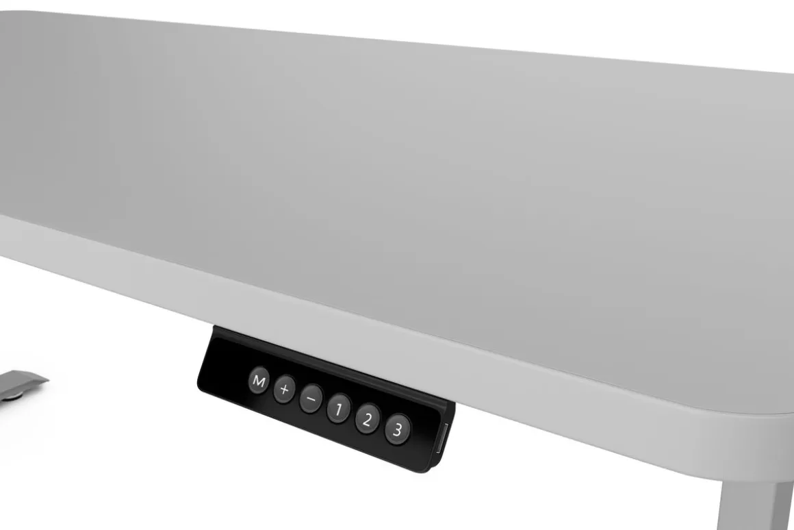 Stehpult elektrisch PREMIUM grau 160 x 80 cm