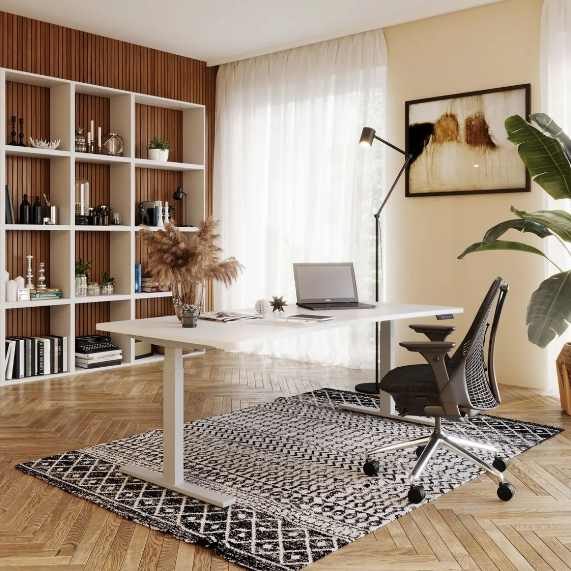 Stehpult elektrisch PREMIUM weiss/grau 200 x 92 cm