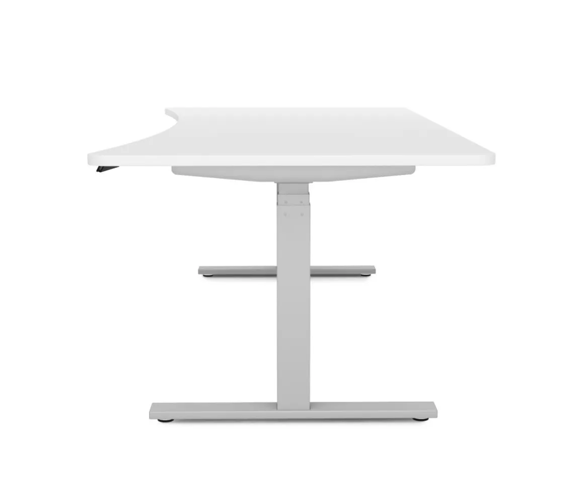 Stehpult elektrisch PREMIUM weiss/grau 200 x 92 cm