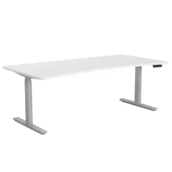 Stehpult elektrisch PREMIUM weiss/grau 200 x 92 cm