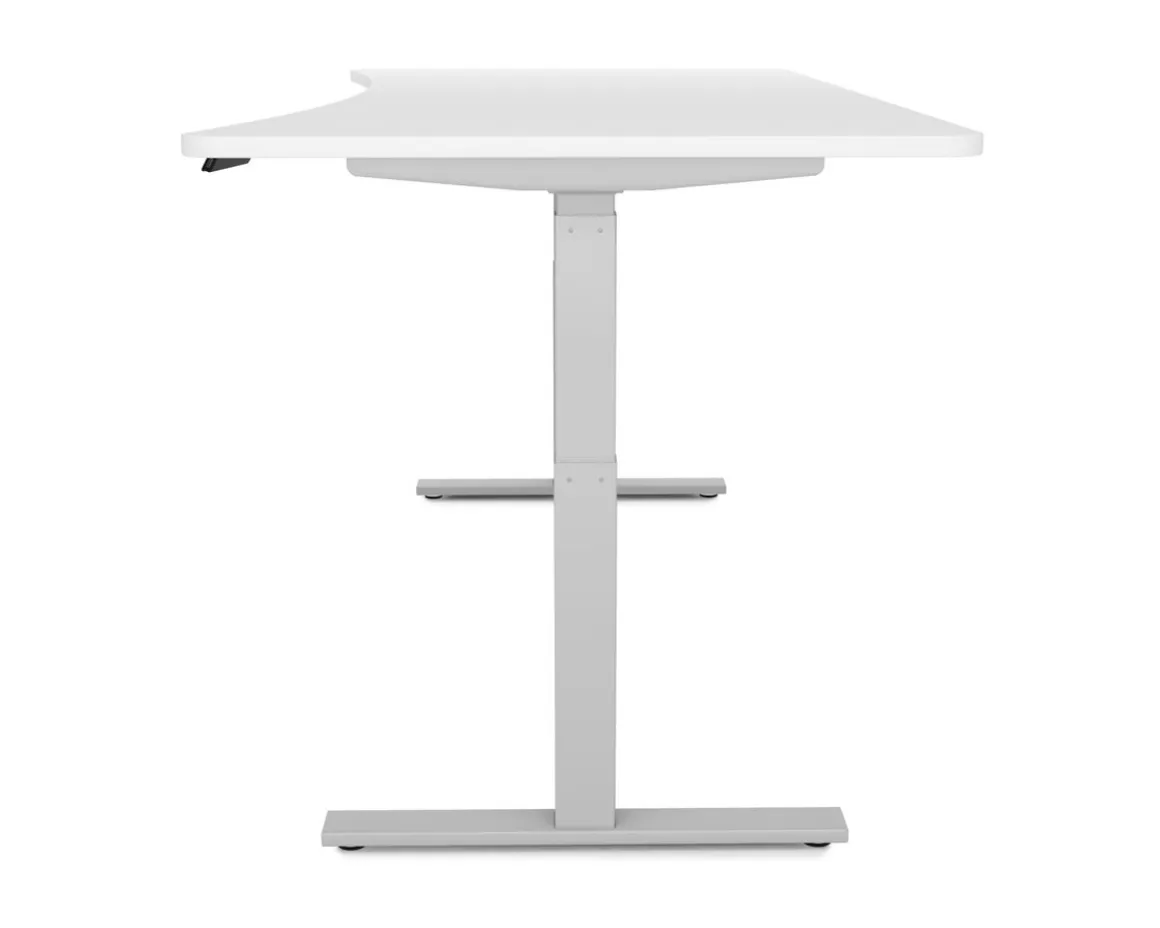 Stehpult elektrisch PREMIUM weiss/grau 200 x 92 cm