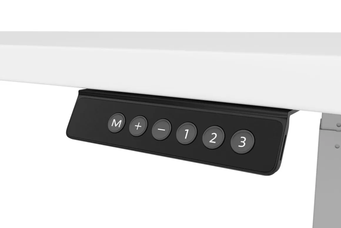 Stehpult elektrisch PREMIUM weiss/grau 200 x 92 cm