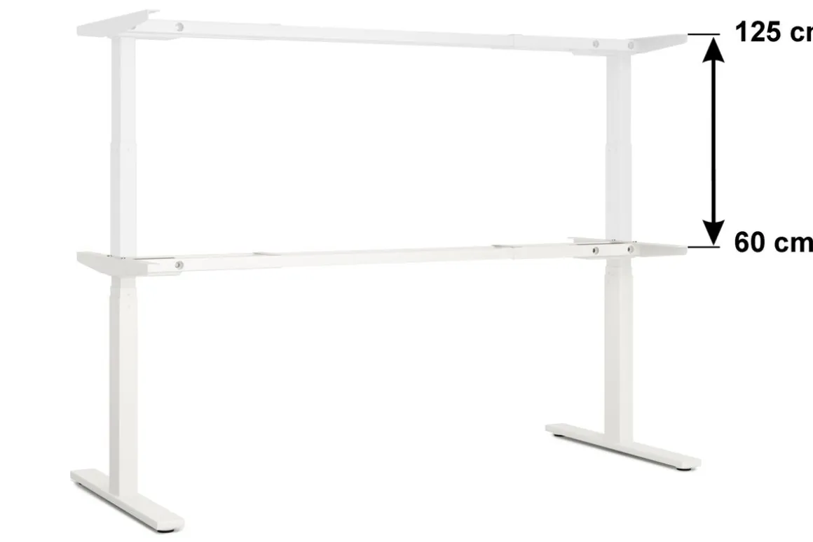 Stehpult elektrisch PREMIUM grau/weiss 180 x 90 cm