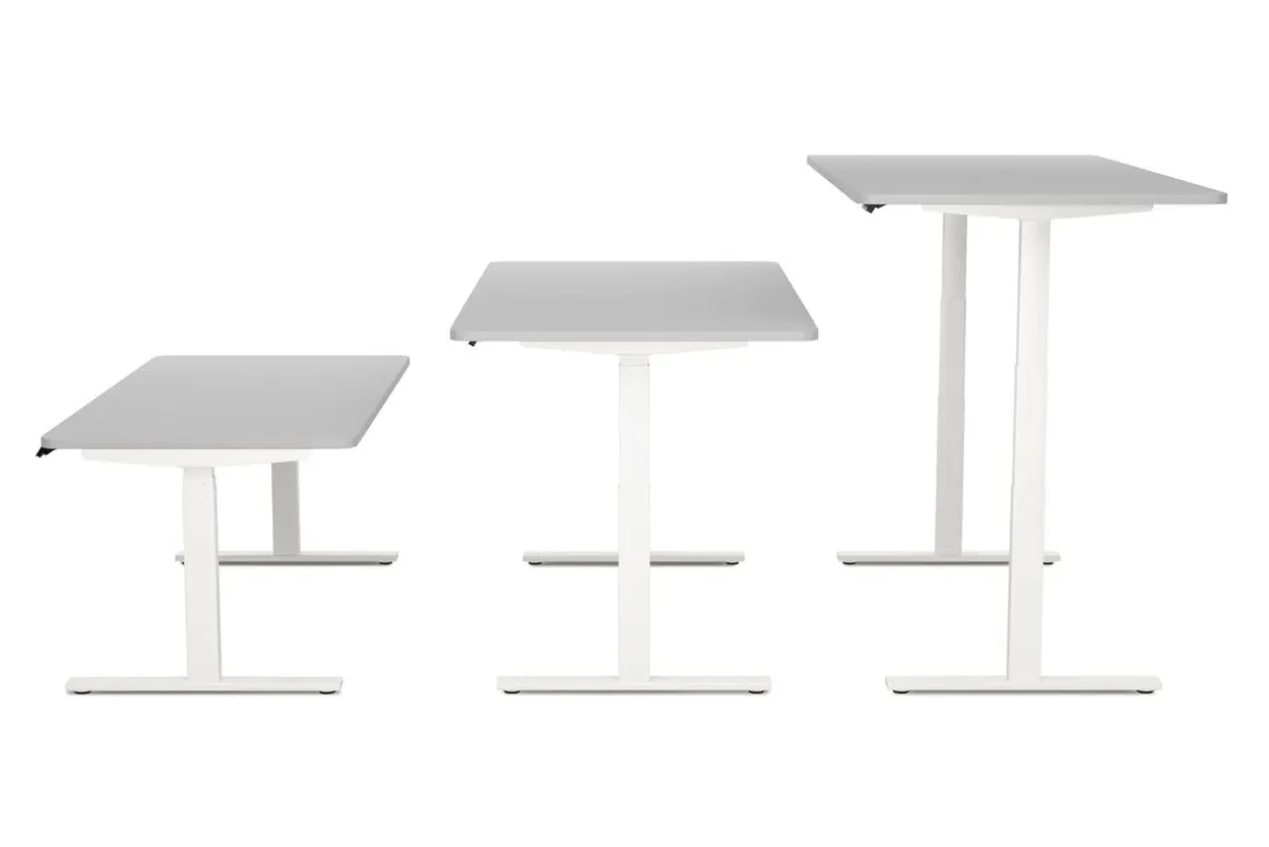 Stehpult elektrisch PREMIUM grau/weiss 180 x 90 cm