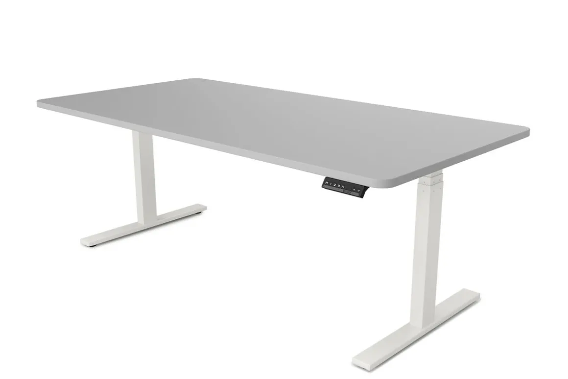 Stehpult elektrisch PREMIUM grau/weiss 180 x 90 cm