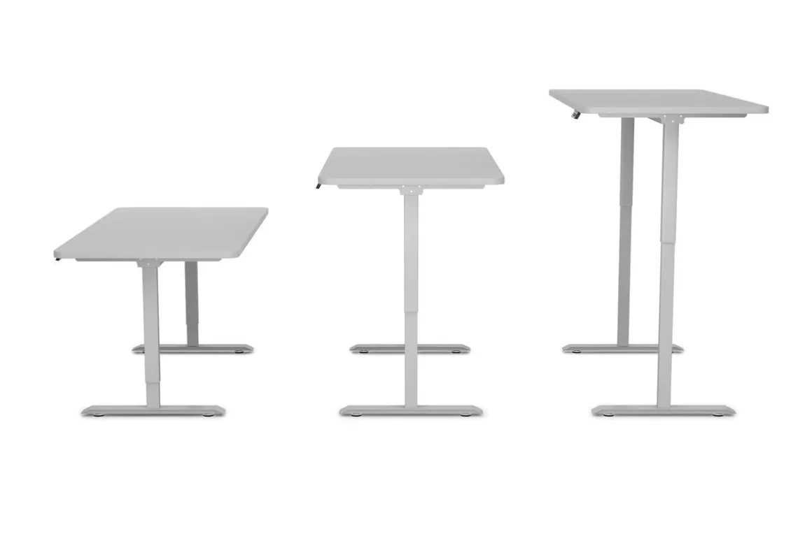 Stehpult elektrisch PREMIUM grau 140 x 70 cm