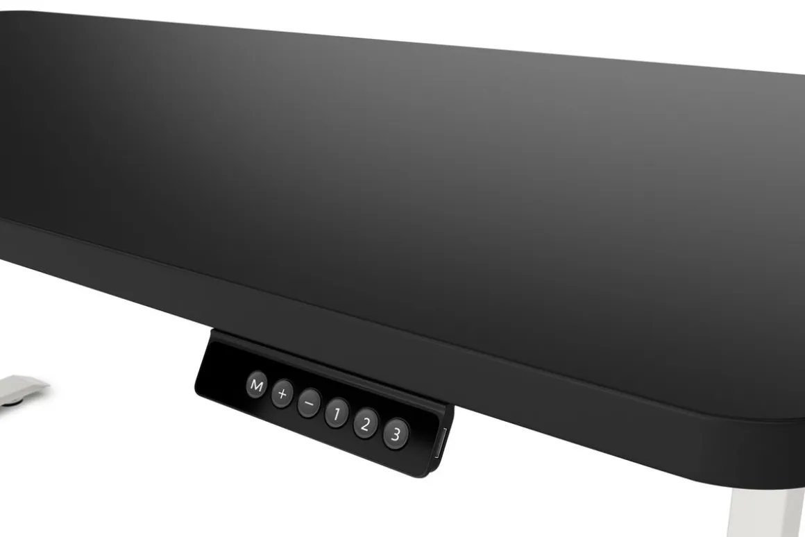 Stehpult elektrisch PREMIUM schwarz/weiss 160 x 80 cm