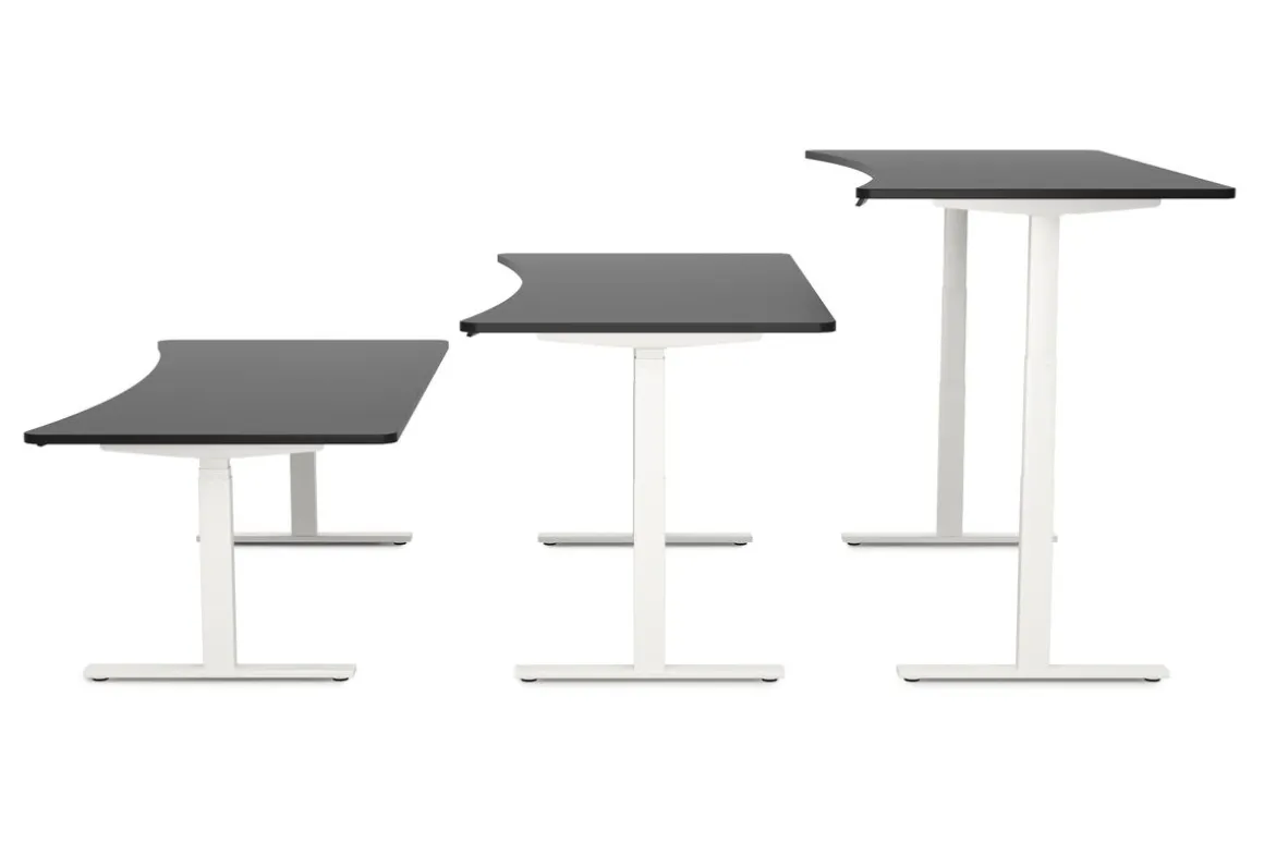 Stehpult elektrisch PREMIUM schwarz/weiss 200 x 92 cm