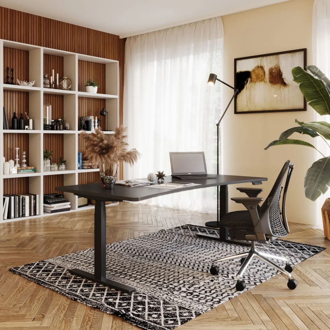 Stehpult elektrisch PREMIUM schwarz 200 x 92 cm