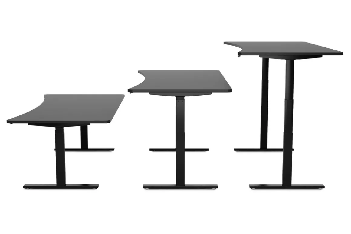 Stehpult elektrisch PREMIUM schwarz 200 x 92 cm