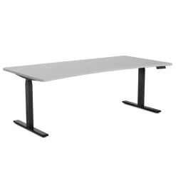 Stehpult elektrisch PREMIUM grau/schwarz 200 x 92 cm | GONSER.CH