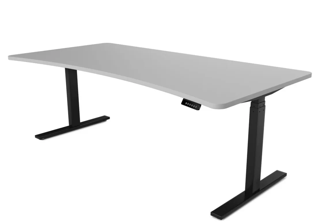 Stehpult elektrisch PREMIUM grau/schwarz 200 x 92 cm | GONSER.CH