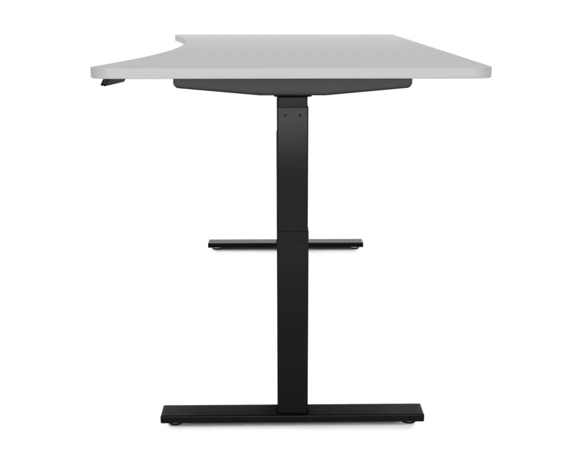 Stehpult elektrisch PREMIUM grau/schwarz 200 x 92 cm | GONSER.CH