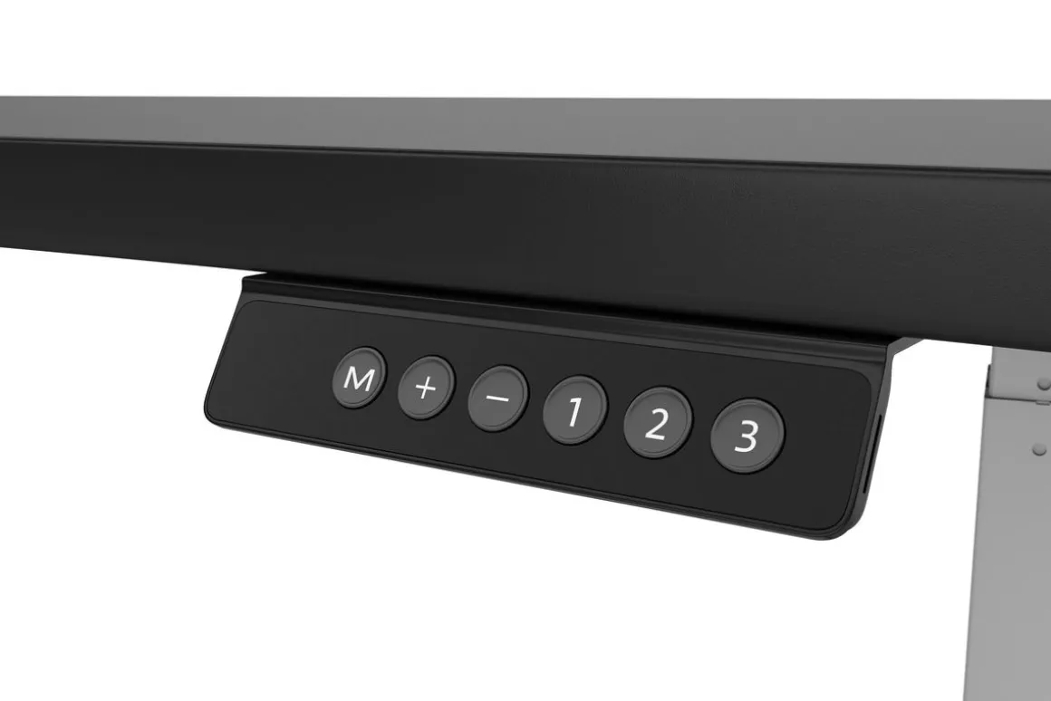 Stehpult elektrisch PREMIUM schwarz/grau 200 x 92 cm