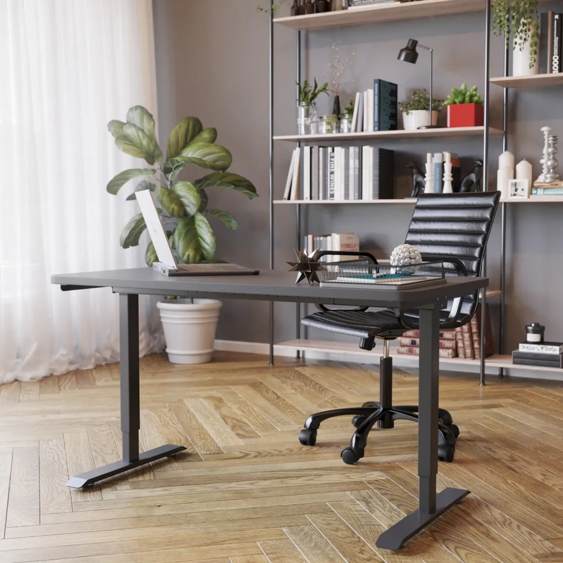 Stehpult elektrisch PREMIUM schwarz 120 x 60 cm