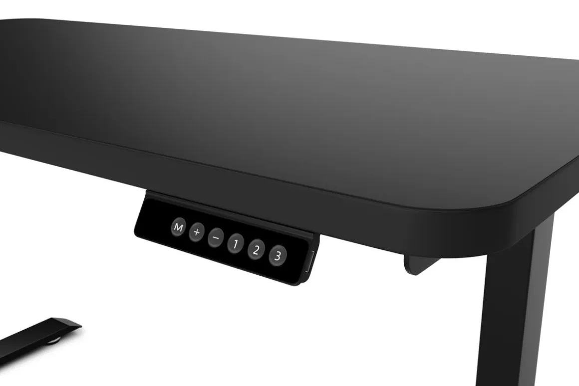 Stehpult elektrisch PREMIUM schwarz 120 x 60 cm