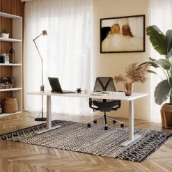 Stehpult elektrisch PREMIUM weiss/grau 180 x 90 cm
