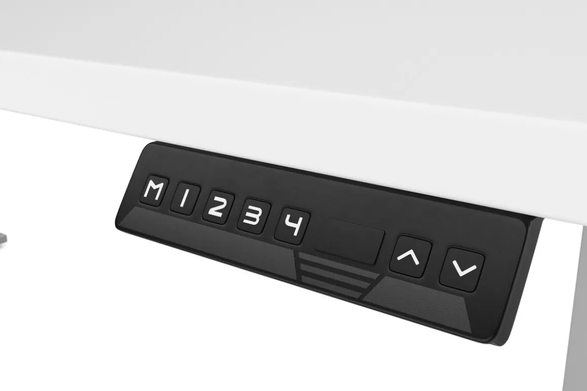 Stehpult elektrisch PREMIUM weiss/grau 180 x 90 cm