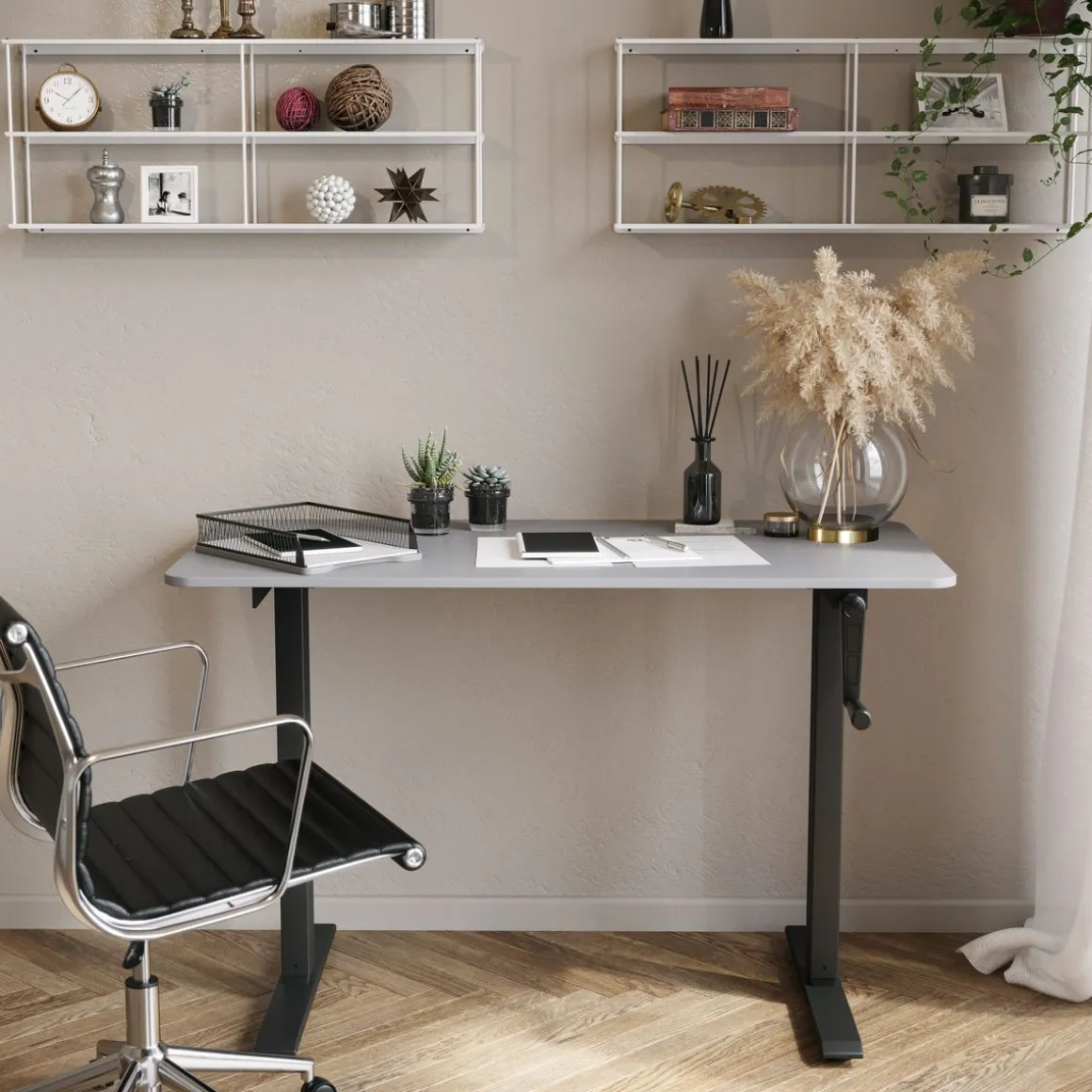 Stehpult manuell höhenverstellbar grau/schwarz 120 x 60 cm