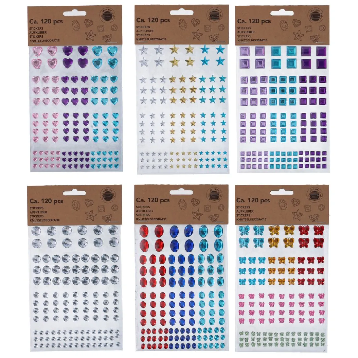 Sticker Aufkleber Set Diamant 120-teilig