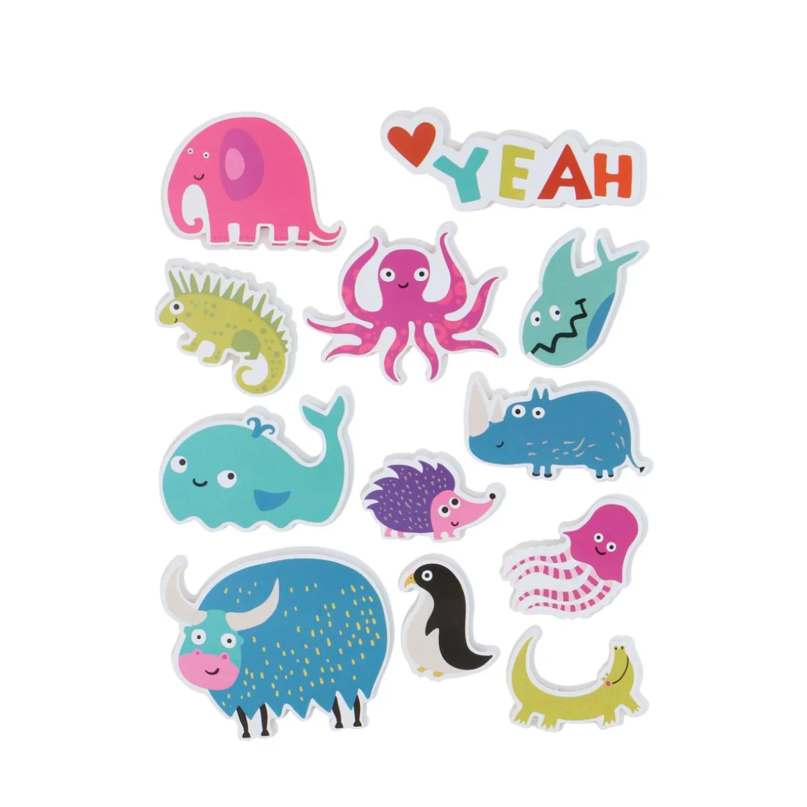 Sticker Aufkleber Set 3D 12-teilig bunt