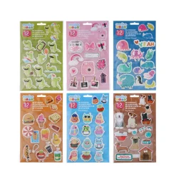 Sticker Aufkleber Set 3D 12-teilig bunt