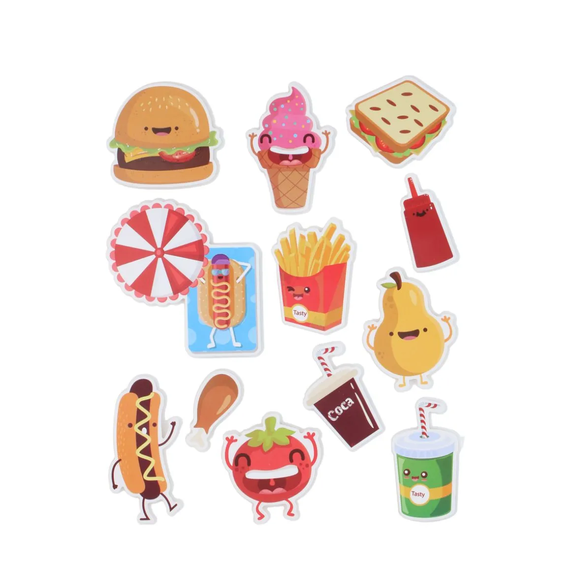 Sticker Aufkleber Set 3D 12-teilig bunt