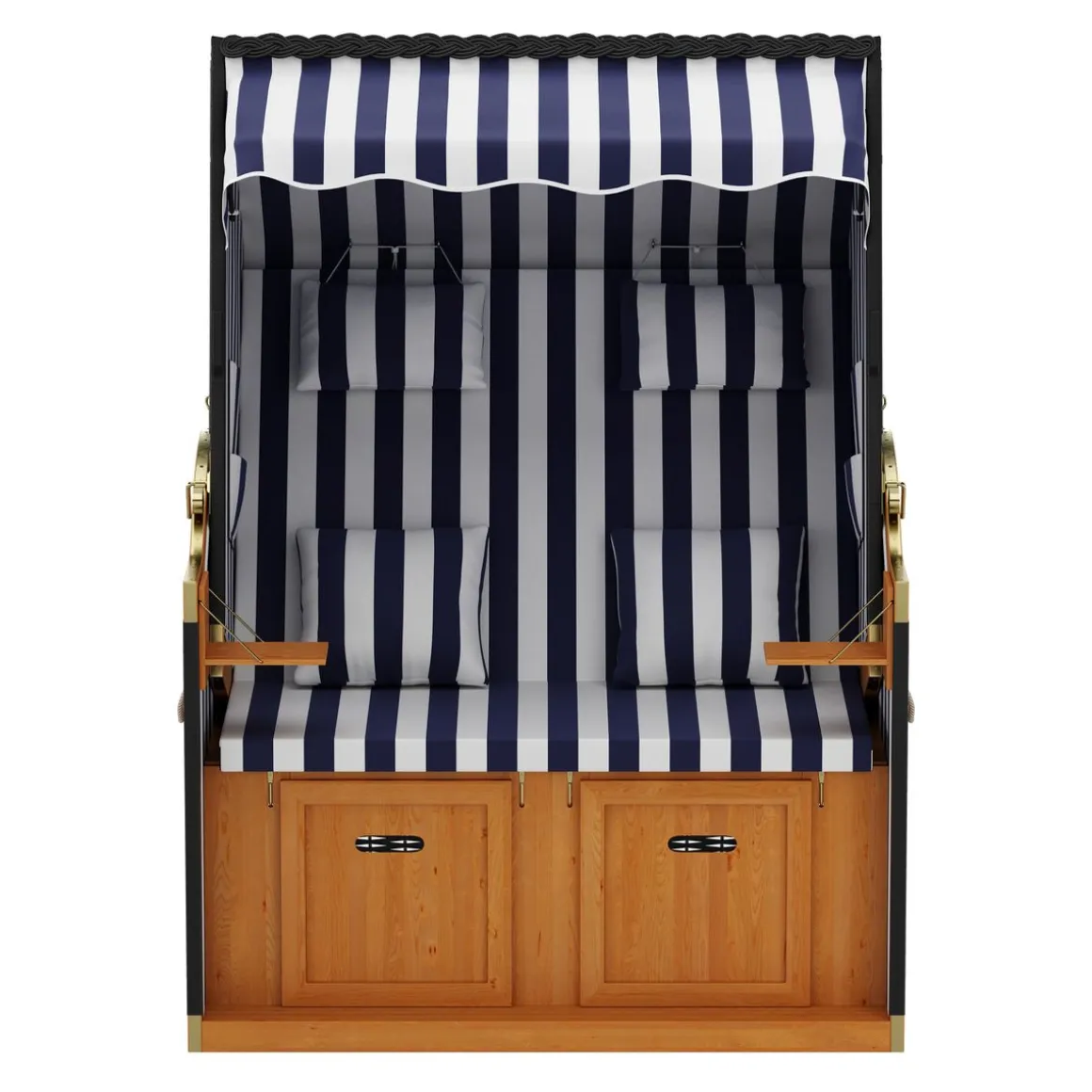 Strandkorb blau/weiss
