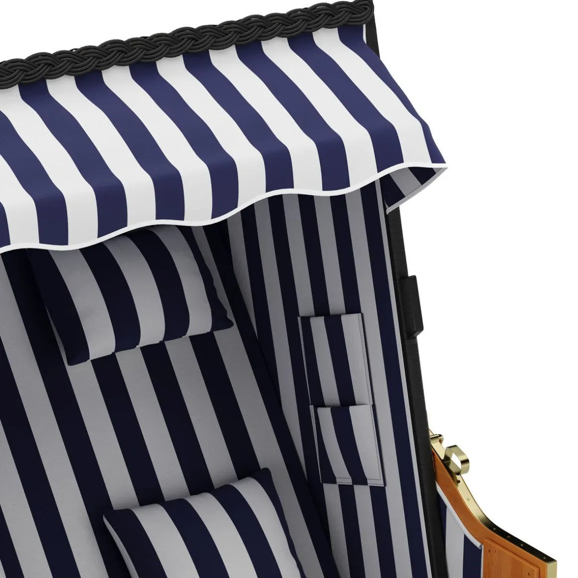 Strandkorb blau/weiss