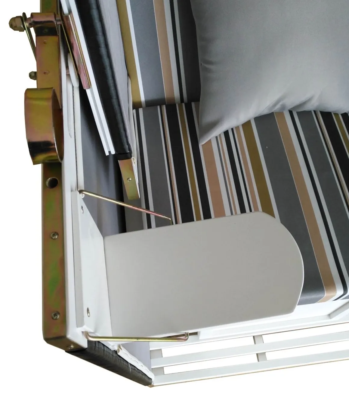 Strandkorb grau/weiss/beige