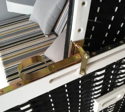Strandkorb grau/weiss/beige