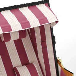 Strandkorb 2-Sitzer rot/weiss