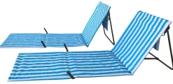 Strandmatte 2er Set blau/weiss