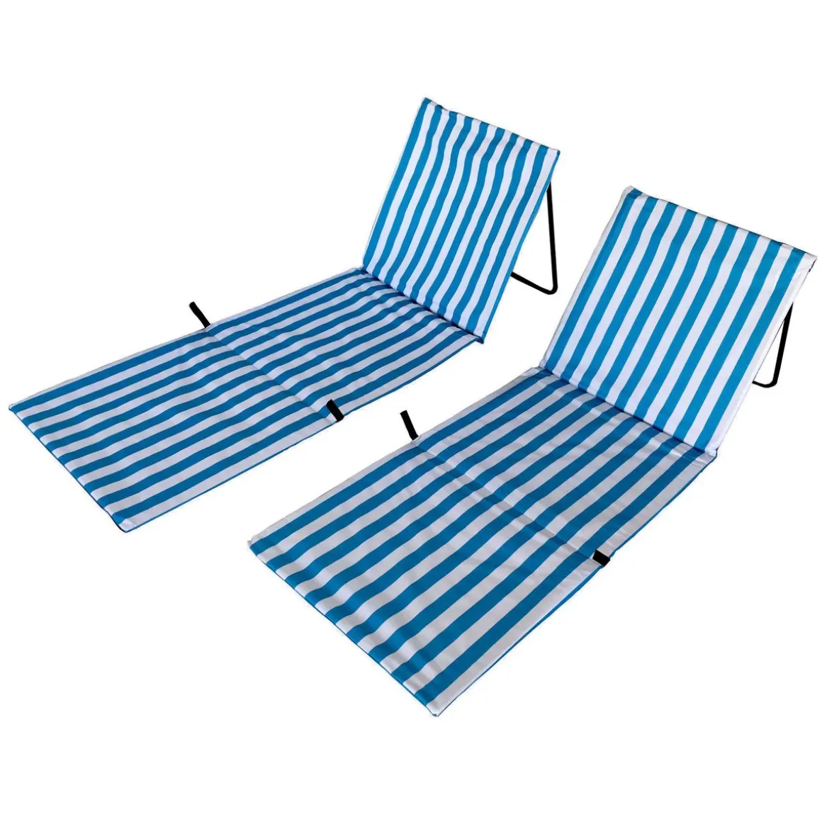 Strandmatte 2er Set blau/weiss