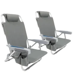 Strandstuhl klappbar 2er Set grau